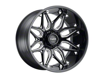 Tuff A.T. T3B Gloss Black Milled 6-Lug Wheel; 20x12; -45mm Offset (05-15 Tacoma)