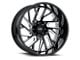 Tuff A.T. T4B Gloss Black with Milled Spokes 6-Lug Wheel; Left Directional; 22x12; -45mm Offset (05-15 Tacoma)