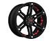 Tuff A.T. T01 Flat Black with Red Inserts 6-Lug Wheel; 18x9; 10mm Offset (2024 Tacoma)