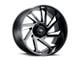 Tuff A.T. T1B Gloss Black with Milled Spokes 6-Lug Wheel; Left Directional; 22x12; -45mm Offset (2024 Tacoma)