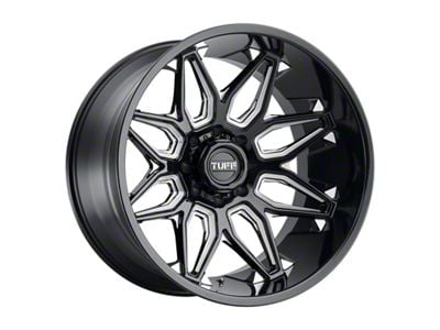 Tuff A.T. T3B Gloss Black Milled 6-Lug Wheel; 20x12; -45mm Offset (2024 Tacoma)