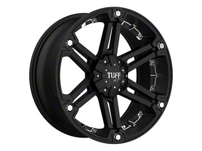 Tuff A.T. T01 Flat Black with Chrome Inserts 6-Lug Wheel; 17x8; -13mm Offset (10-24 4Runner)