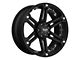 Tuff A.T. T01 Flat Black with Chrome Inserts 6-Lug Wheel; 17x8; -13mm Offset (10-24 4Runner)