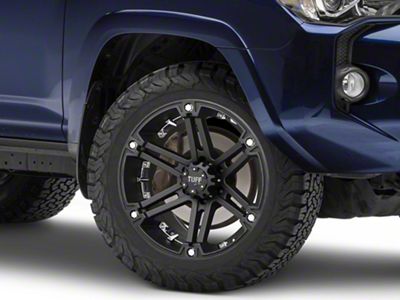 Tuff A.T. T01 Flat Black with Chrome Inserts 6-Lug Wheel; 20x9; -13mm Offset (10-24 4Runner)