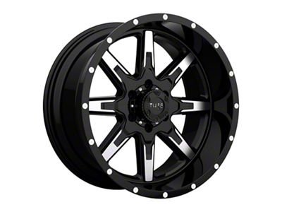 Tuff A.T. T15 Gloss Black with Machined Face 6-Lug Wheel; 20x10; -19mm Offset (10-24 4Runner)