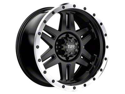 Tuff A.T. T16 Satin Black with Machined Beadlock 6-Lug Wheel; 20x9; 10mm Offset (10-24 4Runner)