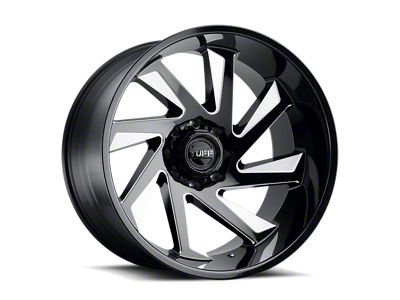 Tuff A.T. T1B Gloss Black with Milled Spokes 6-Lug Wheel; Left Directional; 22x12; -45mm Offset (10-24 4Runner)