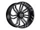 Tuff A.T. T21 Gloss Black Milled 6-Lug Wheel; 20x10; -19mm Offset (10-24 4Runner)