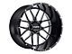 Tuff A.T. T23 Gloss Black with Milled Spokes and Dimples 6-Lug Wheel; 22x14; -76mm Offset (10-24 4Runner)