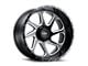 Tuff A.T. T2B Gloss Black with Milled Spokes 6-Lug Wheel; Left Directional; 22x12; -45mm Offset (10-24 4Runner)