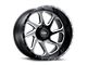 Tuff A.T. T2B Gloss Black with Milled Spokes 6-Lug Wheel; Right Directional; 22x12; -45mm Offset (10-24 4Runner)
