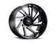 Tuff A.T. T1B Gloss Black with Milled Spokes 6-Lug Wheel; 22x12; -45mm Offset (22-24 Bronco Raptor)