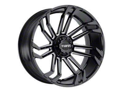 Tuff A.T. T21 Gloss Black with Milled Spokes 6-Lug Wheel; 22x12; -45mm Offset (22-24 Bronco Raptor)