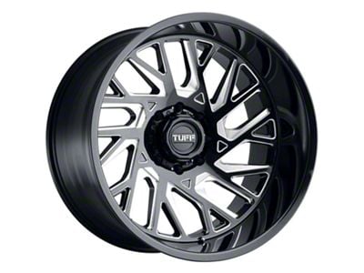 Tuff A.T. T4B Gloss Black Milled 6-Lug Wheel; 20x12; -45mm Offset (21-24 Bronco, Excluding Raptor)