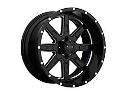 Tuff A.T. T15 Gloss Black with Milled Spokes Wheel; 22x10 (20-24 Jeep Gladiator JT)