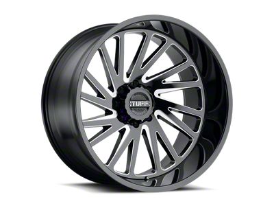 Tuff A.T. T2A Gloss Black with Milled Spokes Wheel; 22x12 (20-24 Jeep Gladiator JT)