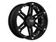Tuff A.T. T01 Flat Black with Chrome Inserts Wheel; 20x9 (05-10 Jeep Grand Cherokee WK)