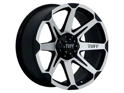 Tuff A.T. T05 Flat Black with Machined Face Wheel; 22x10; -20mm Offset (05-10 Jeep Grand Cherokee WK)