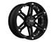Tuff A.T. T01 Flat Black with Chrome Inserts Wheel; 20x9 (07-18 Jeep Wrangler JK)