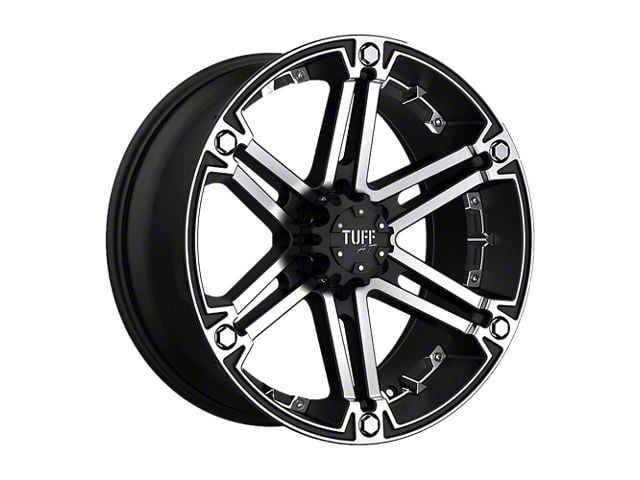 Tuff A.T. T01 Flat Black with Machined Face Wheel; 20x9 (18-24 Jeep Wrangler JL)