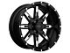 Tuff A.T. T15 Gloss Black with Milled Spokes Wheel; 22x10 (97-06 Jeep Wrangler TJ)