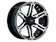 Tuff A.T. T01 Flat Black with Machined Face and Chrome Inserts 6-Lug Wheel; 20x9; -13mm Offset (16-23 Tacoma)