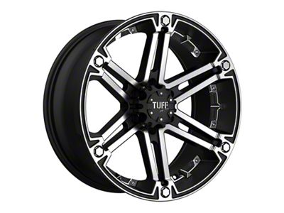 Tuff A.T. T01 Flat Black with Machined Face 6-Lug Wheel; 20x9; 10mm Offset (17-24 Titan)