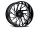 Tuff A.T. T4B Gloss Black with Milled Spokes 6-Lug Wheel; Right Directional; 22x12; -45mm Offset (17-24 Titan)