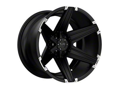 Tuff A.T. T12 Satin Black with Brushed Inserts 6-Lug Wheel; 20x12; -45mm Offset (16-24 Titan XD)