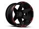 Tuff A.T. T12 Satin Black with Red Inserts 6-Lug Wheel; 22x12; -45mm Offset (16-24 Titan XD)