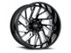 Tuff A.T. T4B Gloss Black with Milled Spokes 6-Lug Wheel; Right Directional; 22x12; -45mm Offset (16-24 Titan XD)