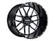 Tuff A.T. T23 Gloss Black with Milled Spokes and Dimples 6-Lug Wheel; 22x14; -76mm Offset (03-09 4Runner)