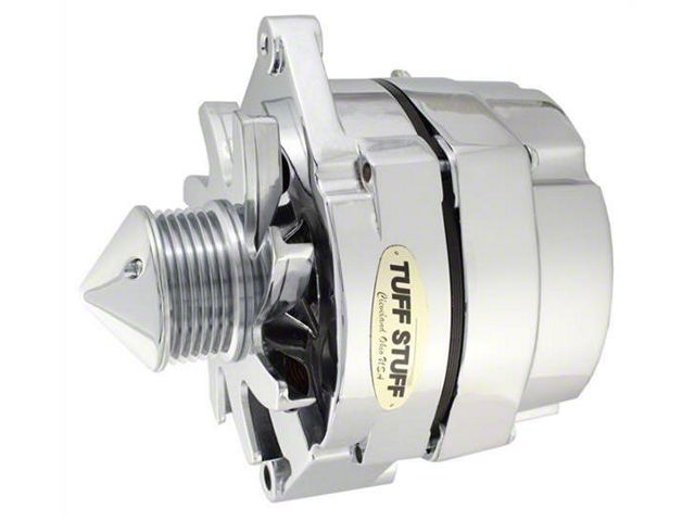 Tuff Stuff Performance Alternator with 6-Groove Bullet Pulley; 100 AMP; Chrome (80-82 4.2L Jeep CJ7)