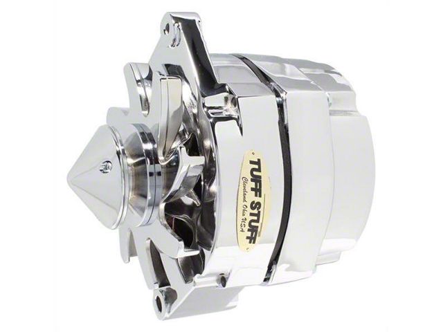 Tuff Stuff Performance Alternator with V-Groove Bullet Pulley; 100 AMP; Polished (80-82 4.2L Jeep CJ7)