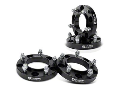 1-Inch 5-Lug Wheel Spacers; Black; Set of Four (07-21 Tundra)