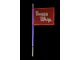 2-Foot Blue LED Whip with 10-Inch x 12-Inch Red Buggy Whip Flag; Threaded Base (Universal; Some Adaptation May Be Required)