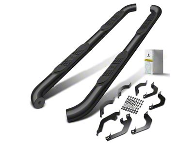 3-Inch Round Side Step Bars; Black (22-24 Tundra CrewMax)