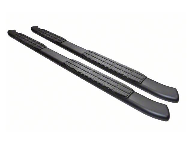 4-Inch Oval 4X Series Side Step Bars; Textured Matte Black (22-24 Tundra Double Cab)