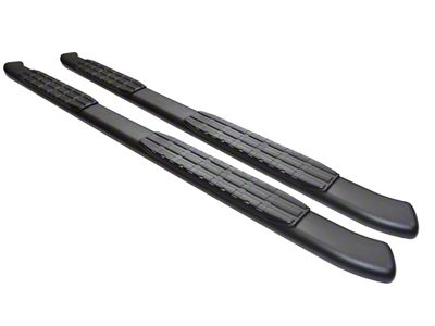 4-Inch Oval Blackout Series Side Step Bars; Black (22-24 Tundra Double Cab)