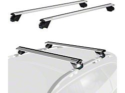 47-Inch Pro Universal Adjustable Roof Rack Cross Bars with Keyed Locks; Silver (Universal; Some Adaptation May Be Required)