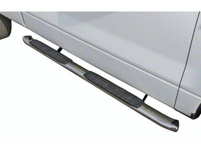 4X Series 4-Inch Oval Side Step Bars; Stainless Steel (07-21 Tundra Double Cab)
