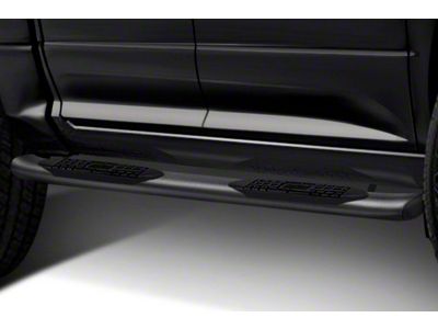 5-Inch Oval Curved Side Step Bars; Black (07-21 Tundra Double Cab)