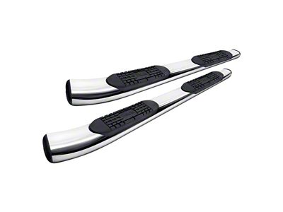 5-Inch Oval Curved Side Step Bars; Polished (07-21 Tundra CrewMax)