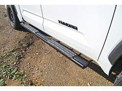 5-Inch Oval Straight Side Step Bars; Semi Gloss Black (22-24 Tundra CrewMax)