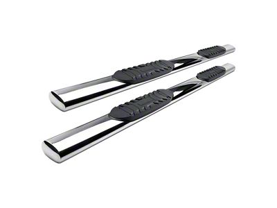 5-Inch Oval Straight Side Step Bars; Stainless Steel (22-24 Tundra CrewMax)