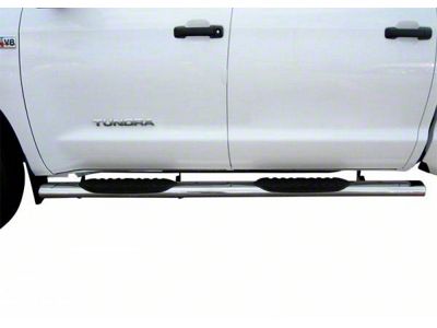 5-Inch Straight Oval Side Step Bars; Stainless Steel (07-21 Tundra CrewMax)