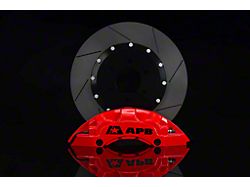 APB 6-Piston Front Big Brake Kit with 16-Inch Slotted Rotors; Red Calipers (07-21 Tundra)