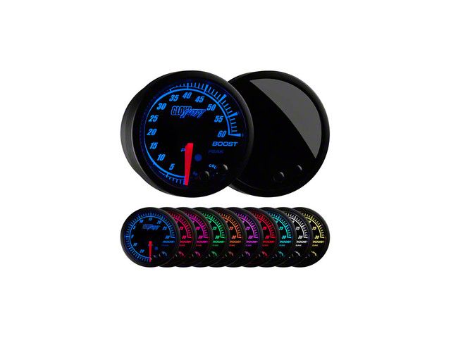 60 PSI Boost Gauge; Elite 10 Color (Universal; Some Adaptation May Be Required)