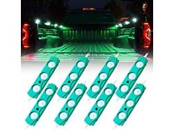 8-LED Rock Light Pod Truck Bed Lighting Kit; Green (Universal; Some Adaptation May Be Required)