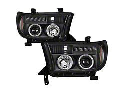 CCFL Halo Projector Headlights; All Black Housing; Clear Lens (07-13 Tundra)